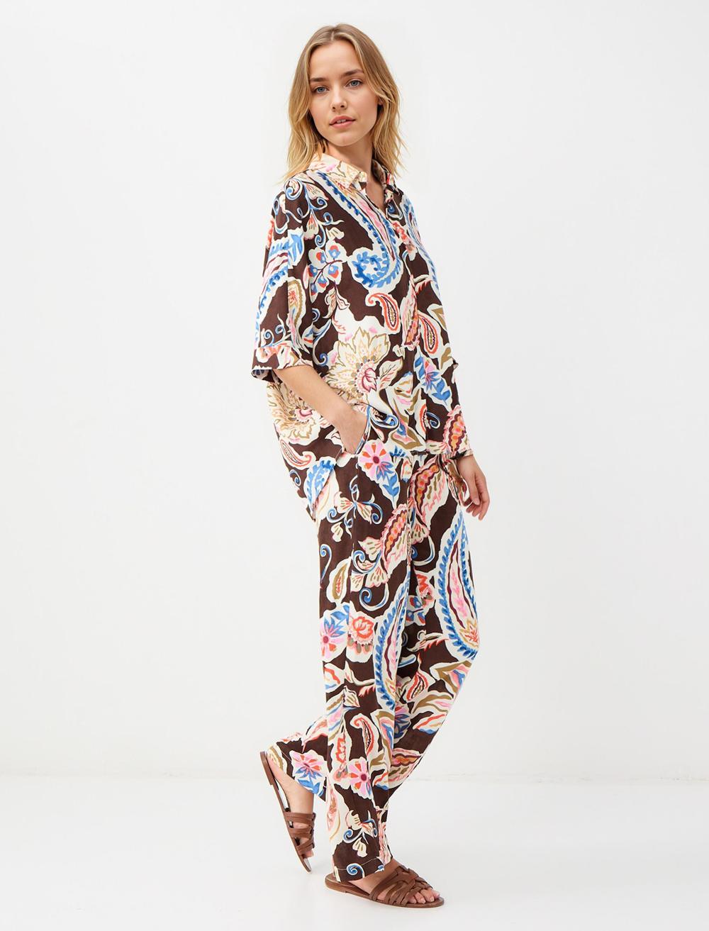 Loose Fit Trousers - Brown - 5WW185510800