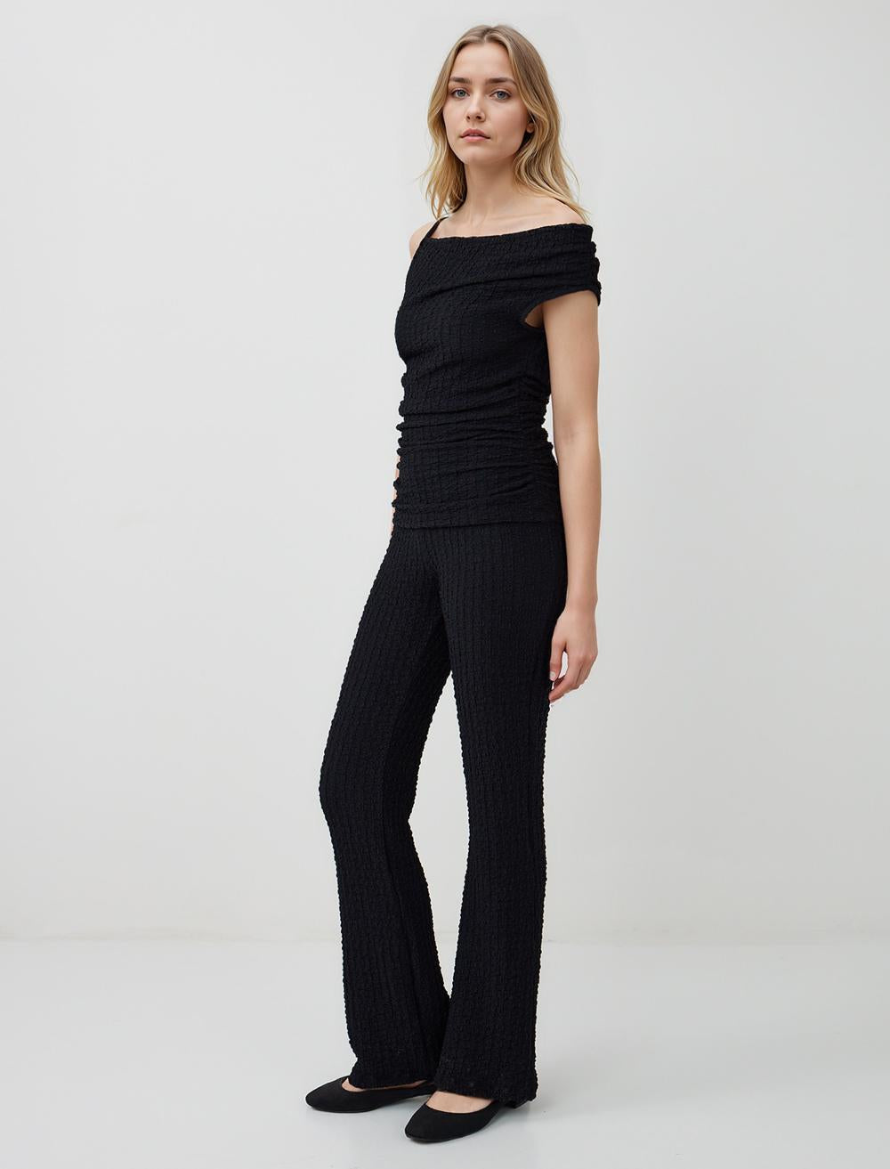 Slim Fit Trousers - Black - 5WW185559900