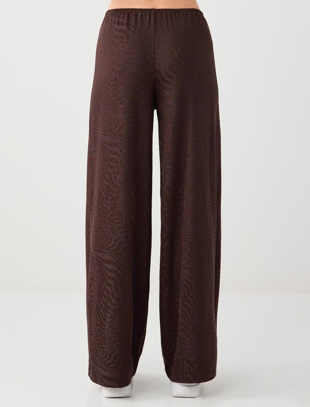 Jacquard Print Flowy Trousers