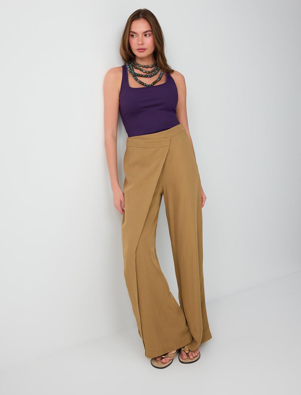 Loose Fit Trousers - Camel - 6SW185645260