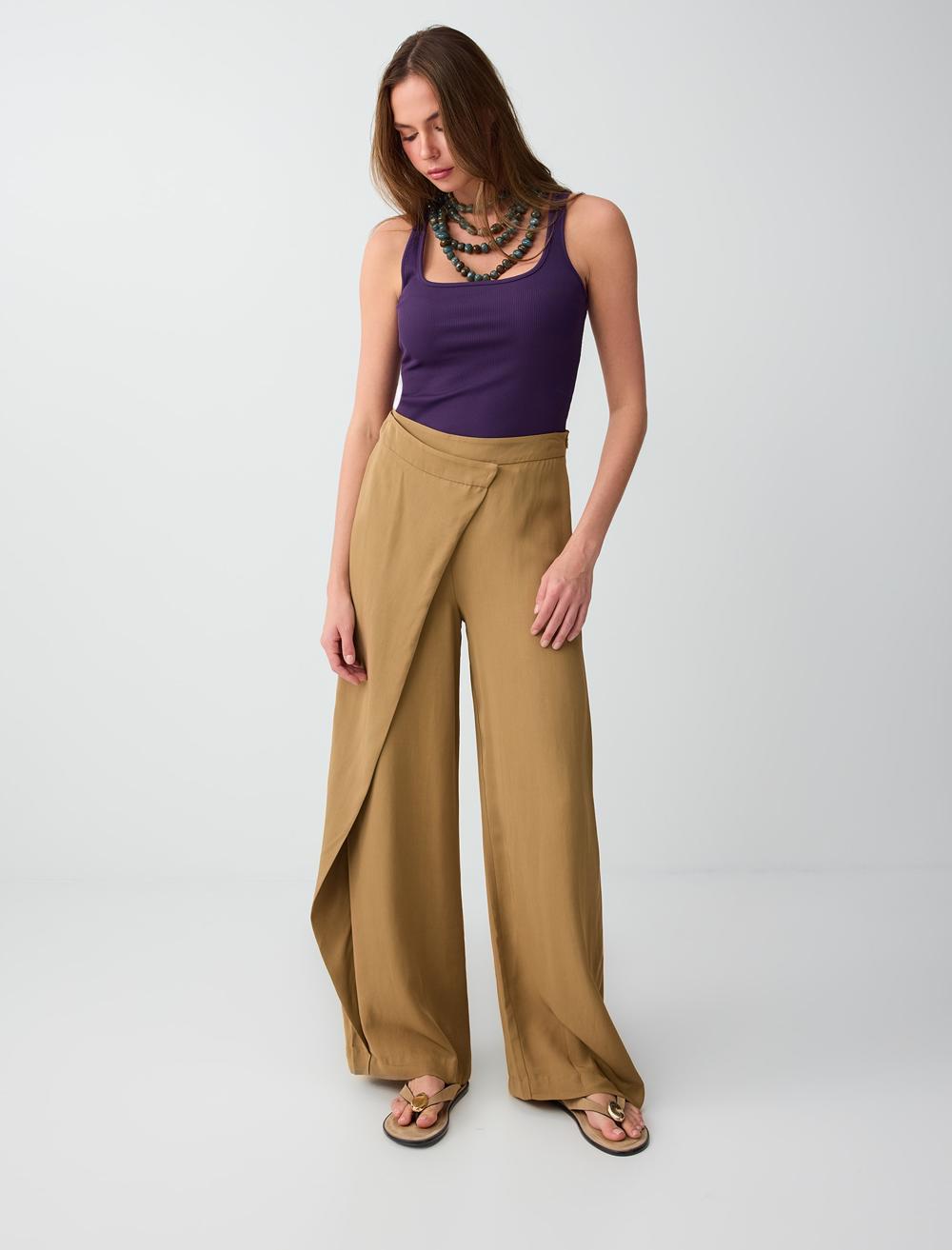 Loose Fit Trousers - Camel - 6SW185645260