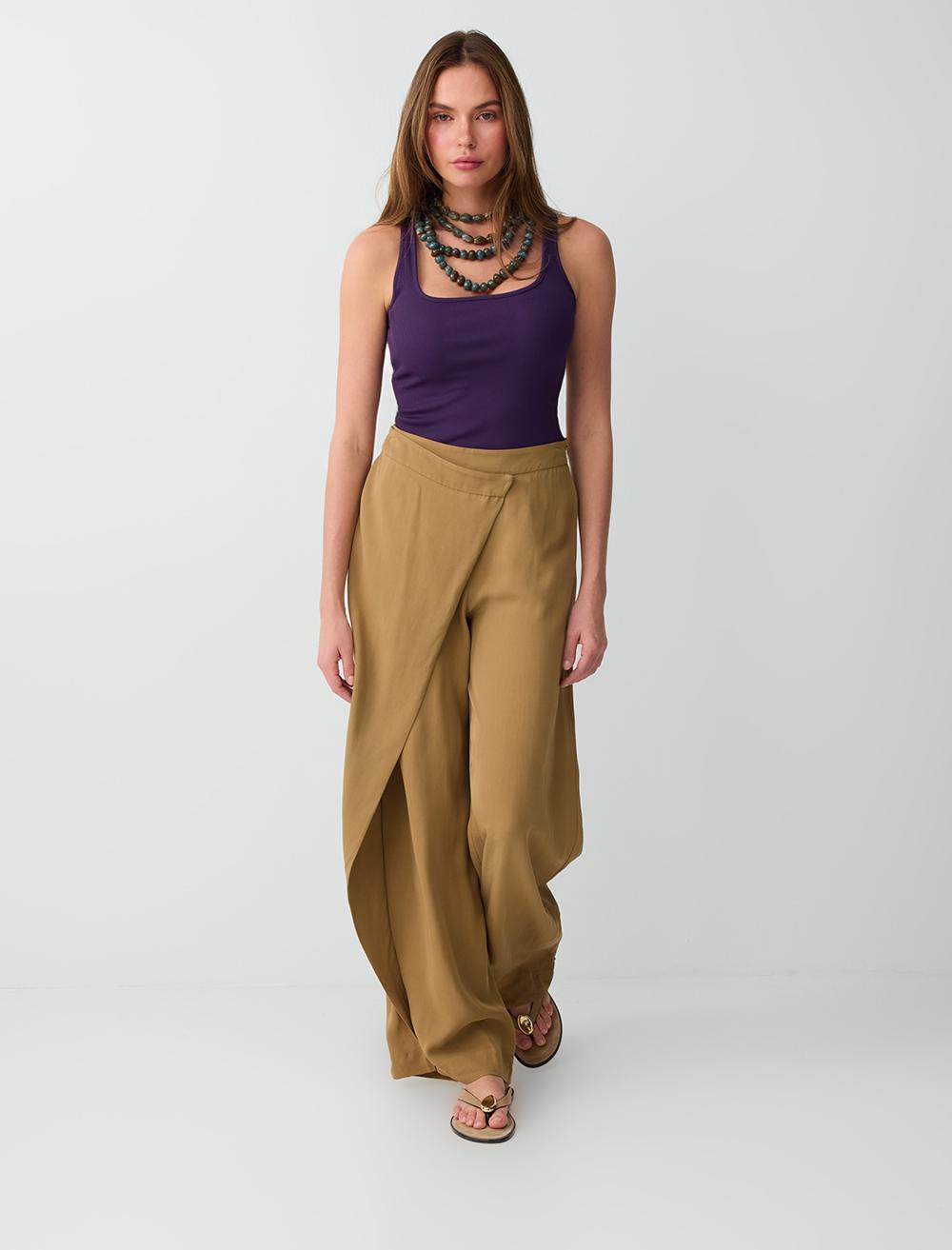 Loose Fit Trousers - Camel - 6SW185645260