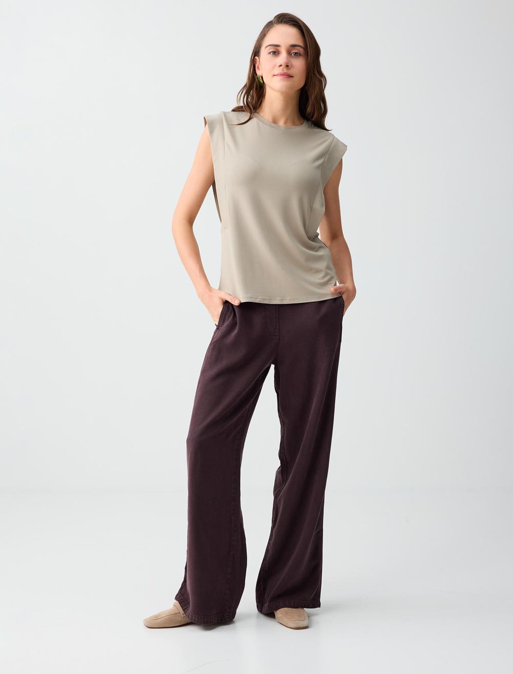Relaxed Fit Pants - Aci Kahve