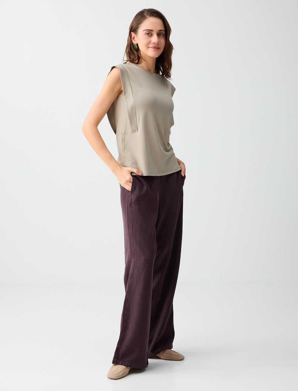Relaxed Fit Pants - Aci Kahve