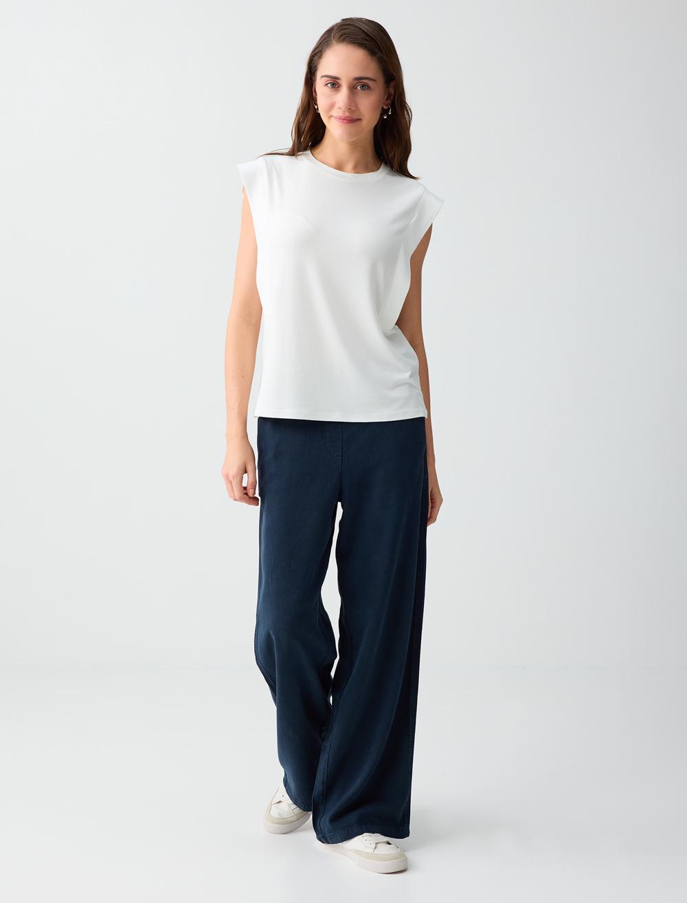 Relaxed Fit Pants - Dark Blue