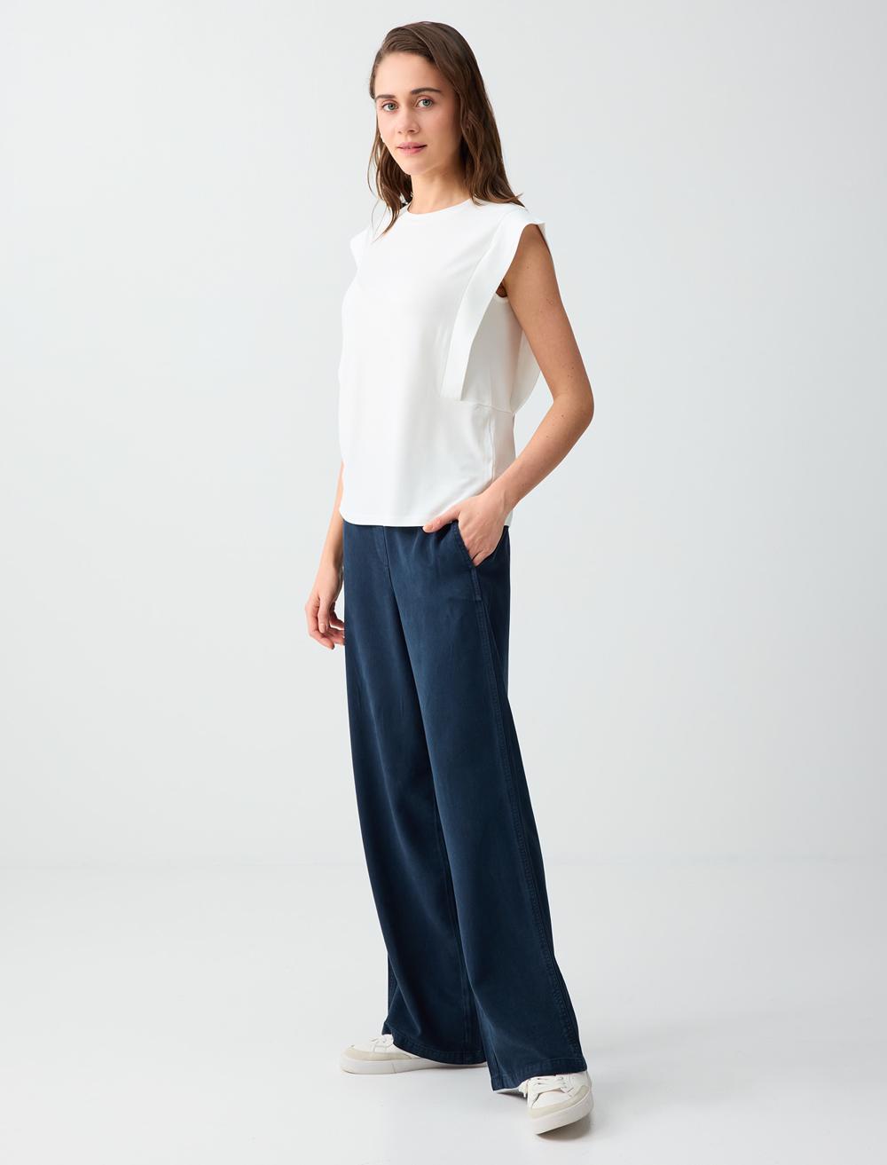 Relaxed Fit Pants - Dark Blue