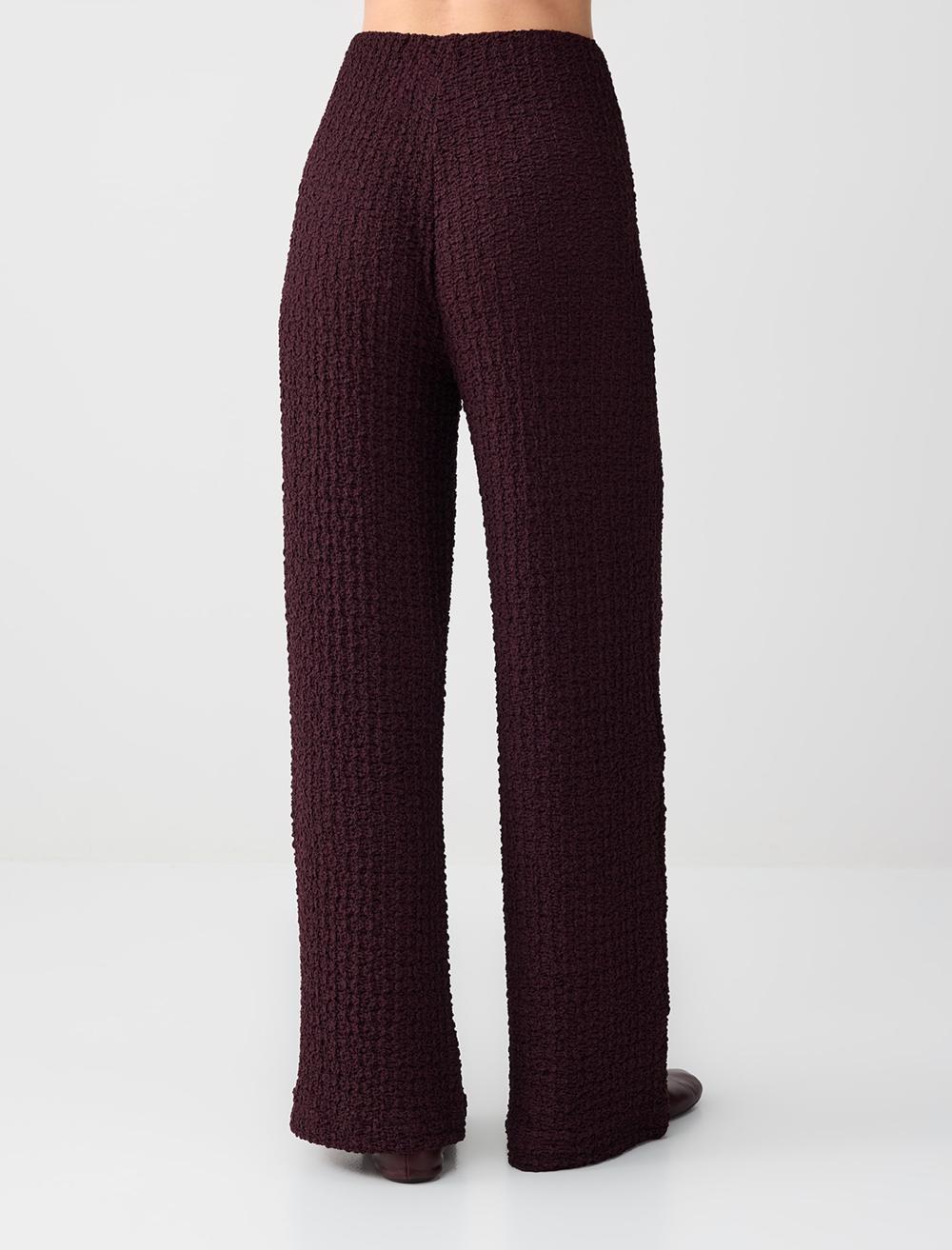 Relaxed Fit Wide-Leg Polyester Trousers - 6SW185731