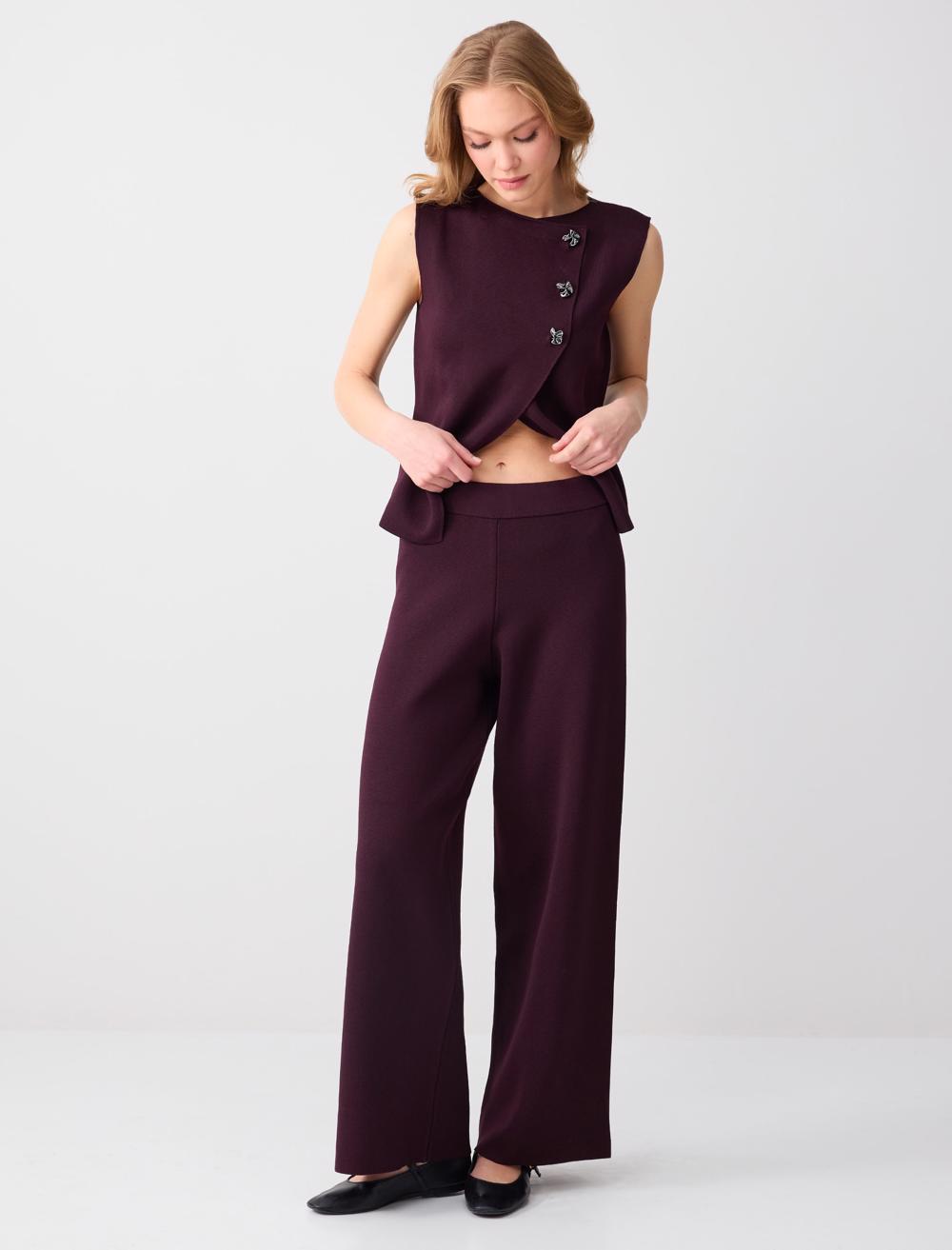 Regular Fit Polyester Trousers - 6SW185738