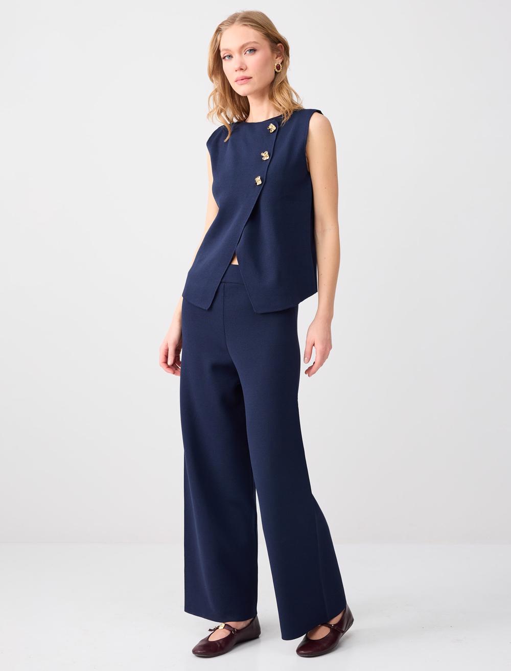 Regular Fit Polyester Trousers - 6SW185738