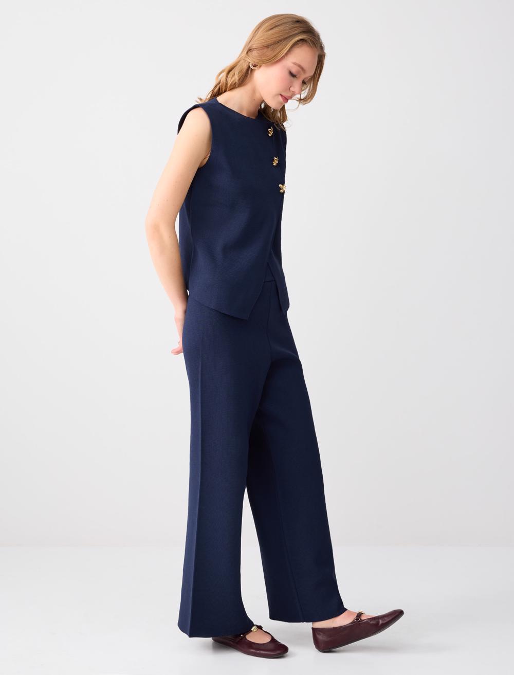 Regular Fit Polyester Trousers - 6SW185738