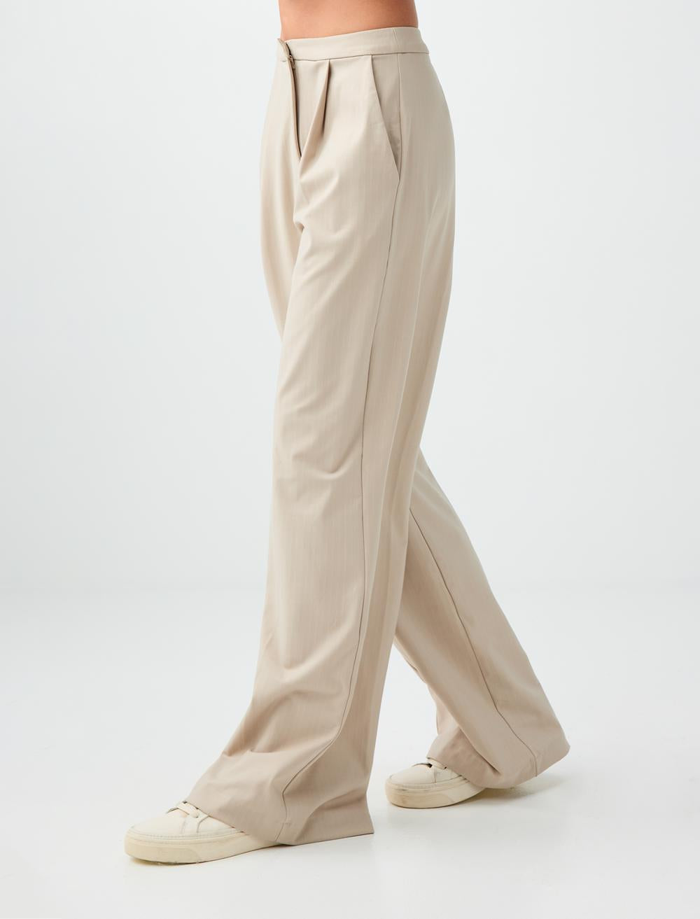 Loose Fit Trousers - Stone - 6SW186579928
