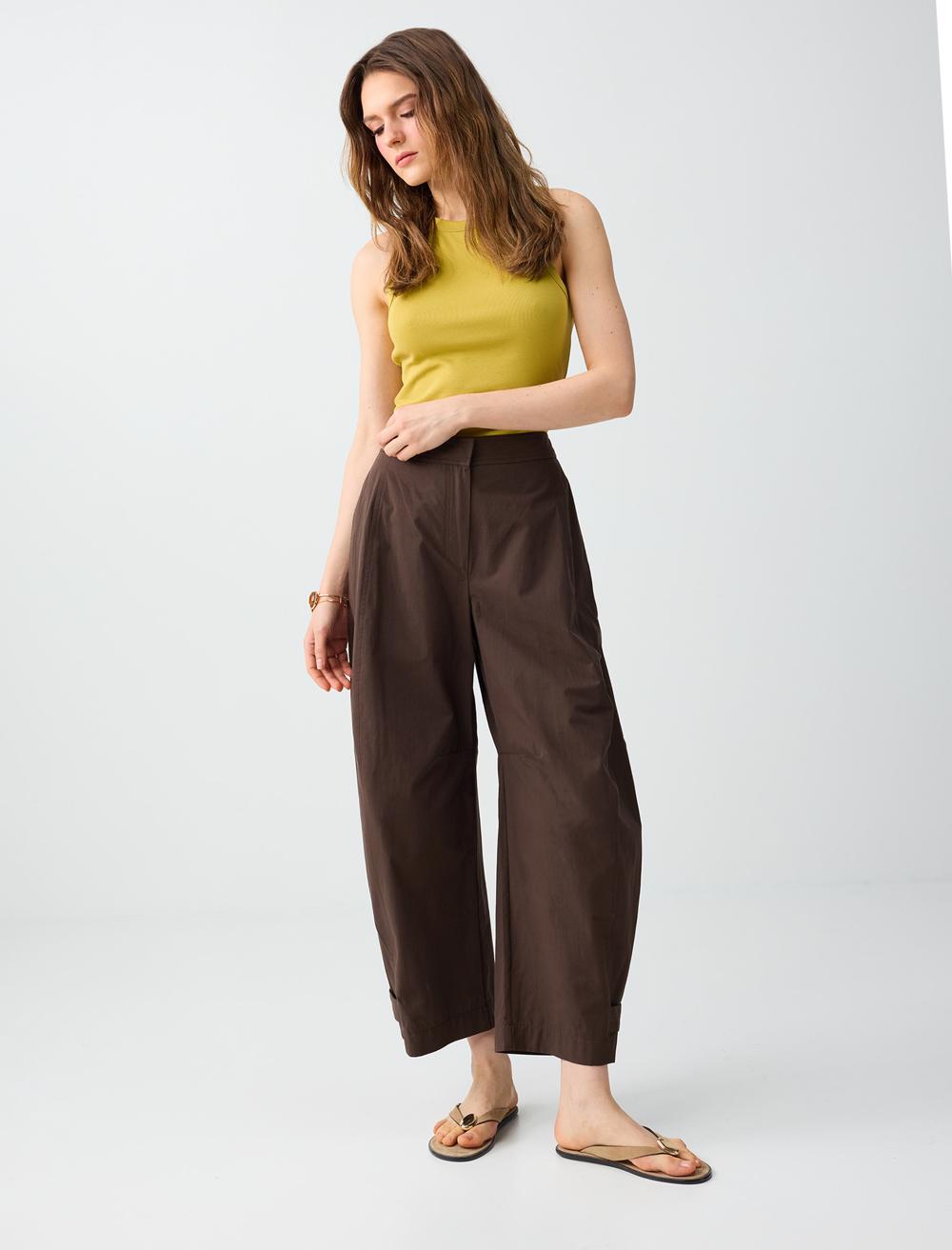 Loose Fit Trousers - Brown - 6SW186773803