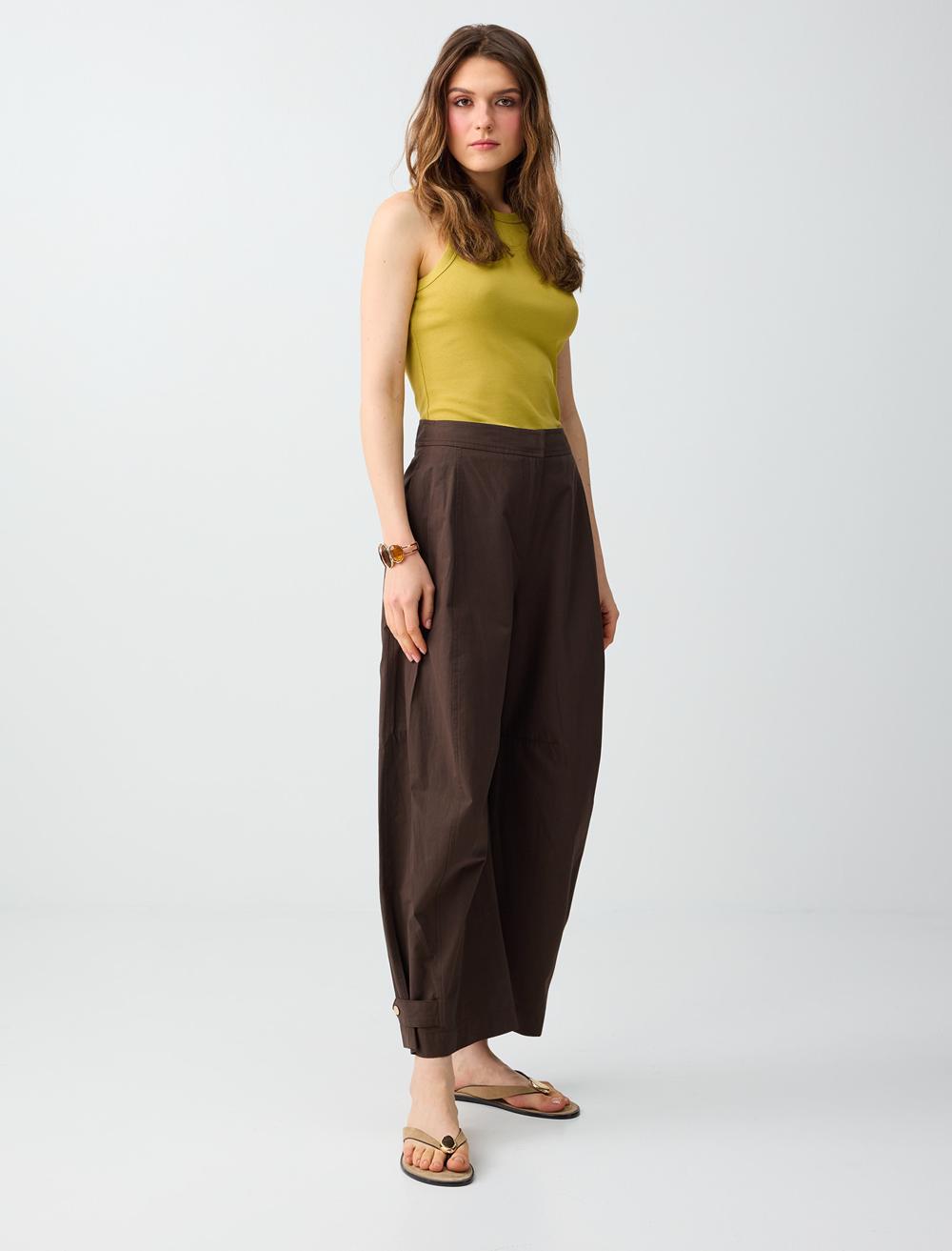 Loose Fit Trousers - Brown - 6SW186773803