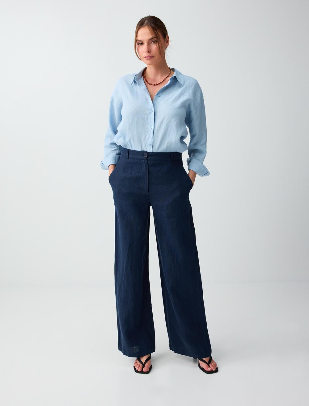 Normal Fit Trousers - Dark Blue - 6SW187025494