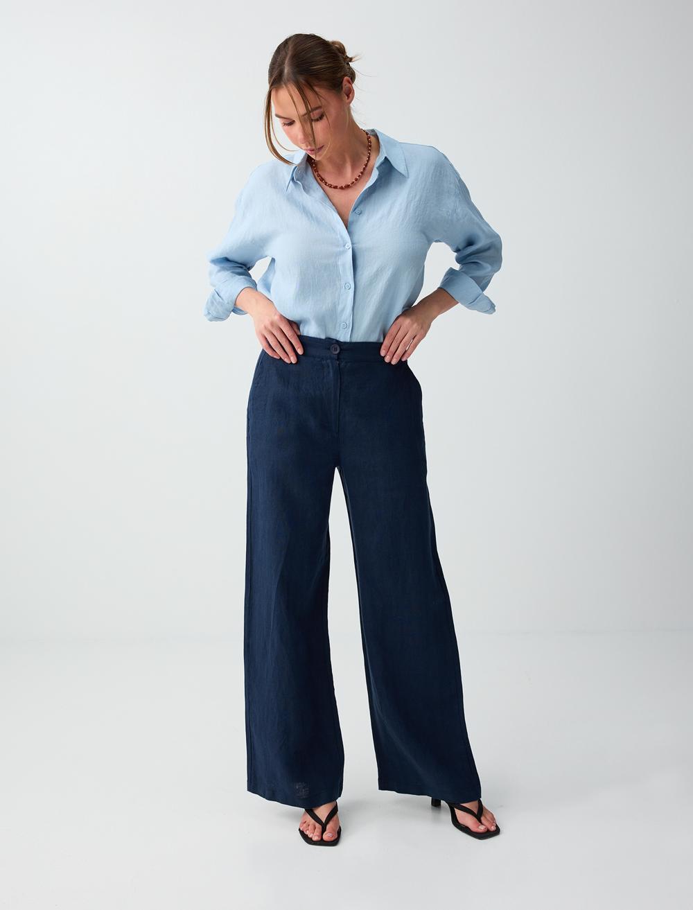Normal Fit Trousers - Dark Blue - 6SW187025494