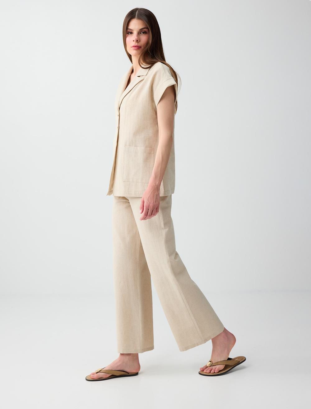 Normal Fit Trousers - Beige - 6SW187248130