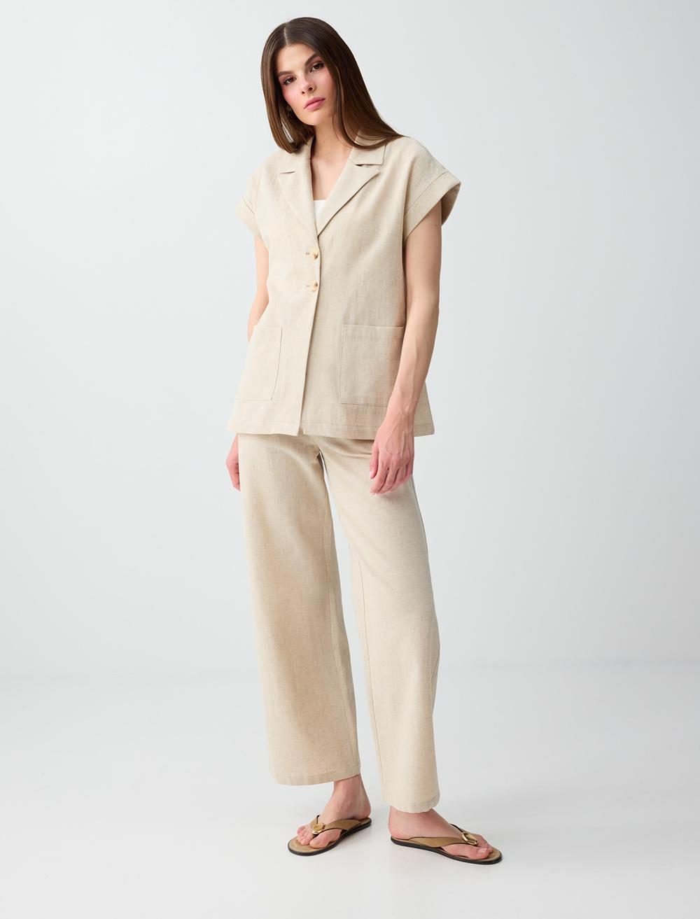 Normal Fit Trousers - Beige - 6SW187248130