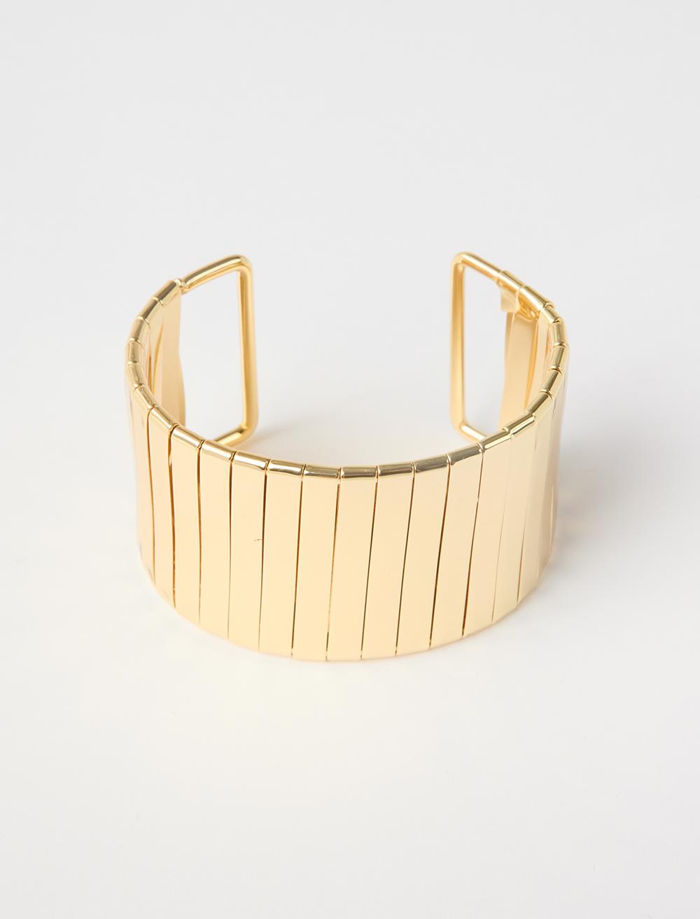 Shiny Stripe Detailed Cuff Bracelet - 5WW345357150