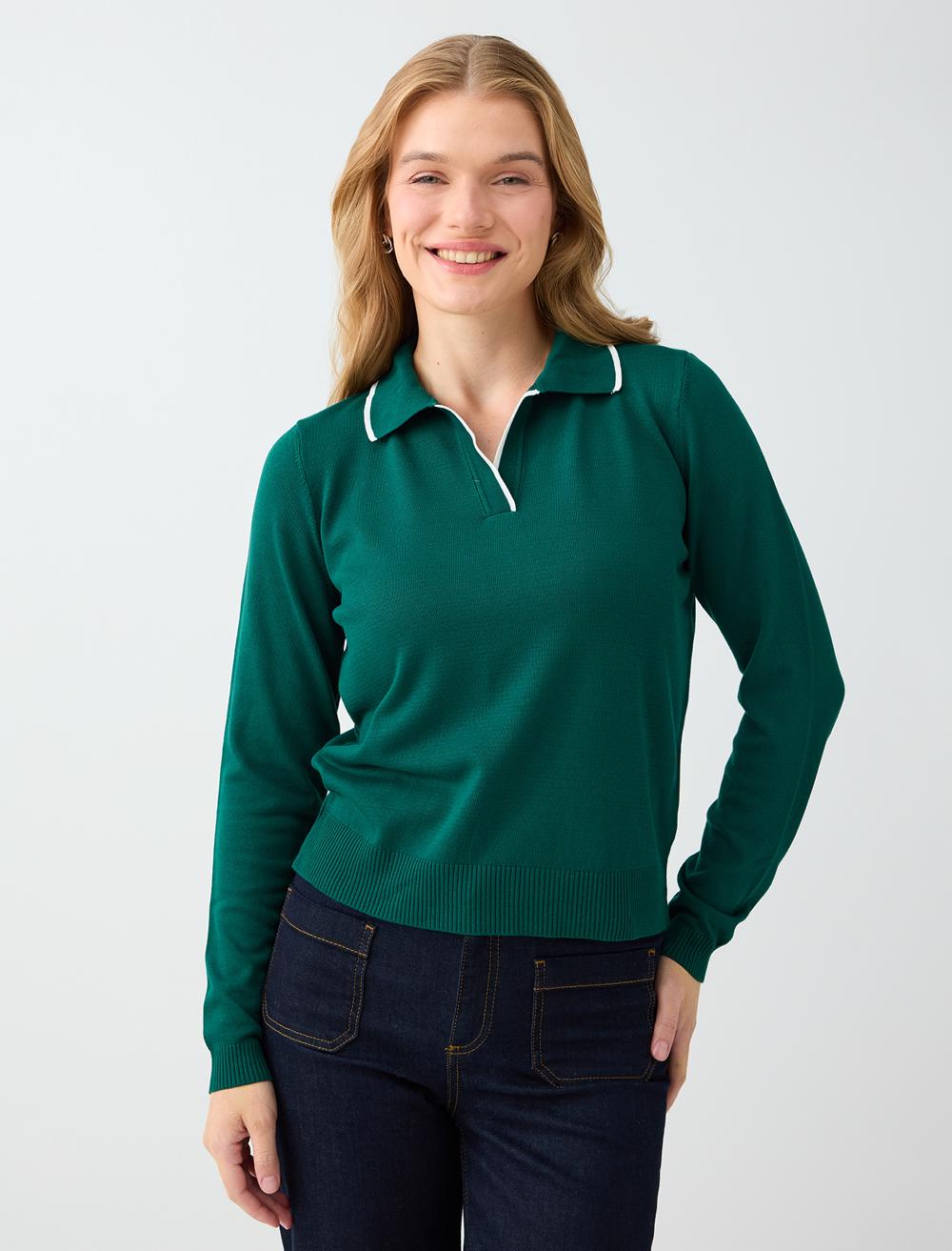 Polo Shirt Pullover - Dark Green