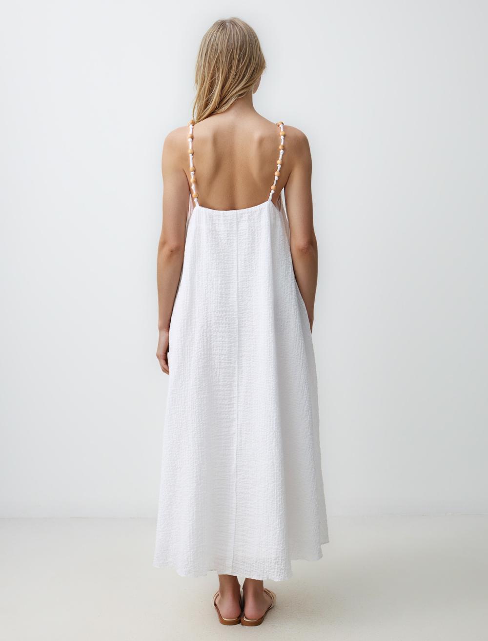 Loose Fit V-Neck Spaghetti Straps-Sleeve Dress - 5SW064375