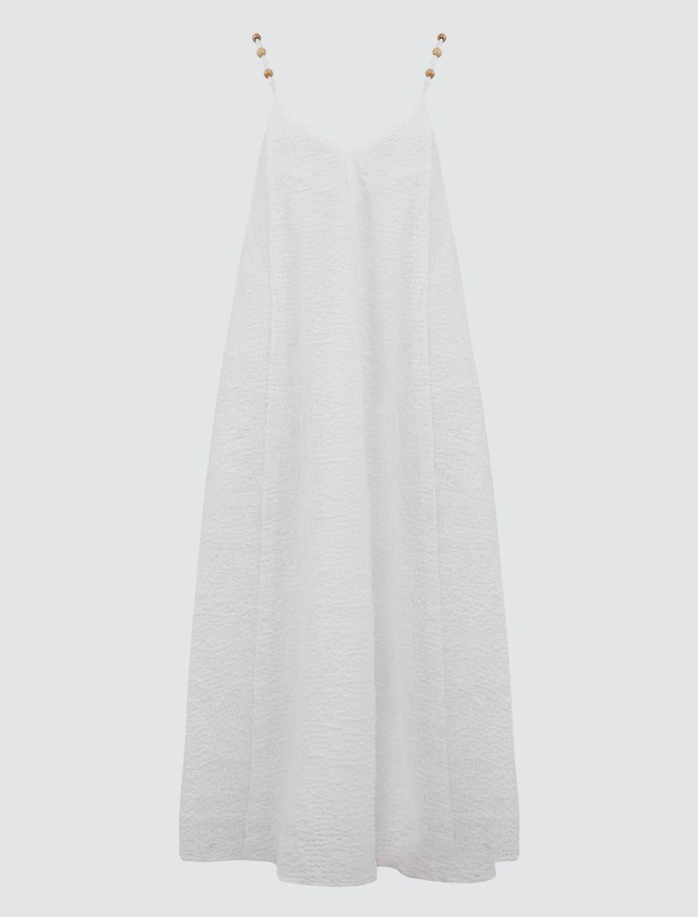 Loose Fit V-Neck Spaghetti Straps-Sleeve Dress - 5SW064375