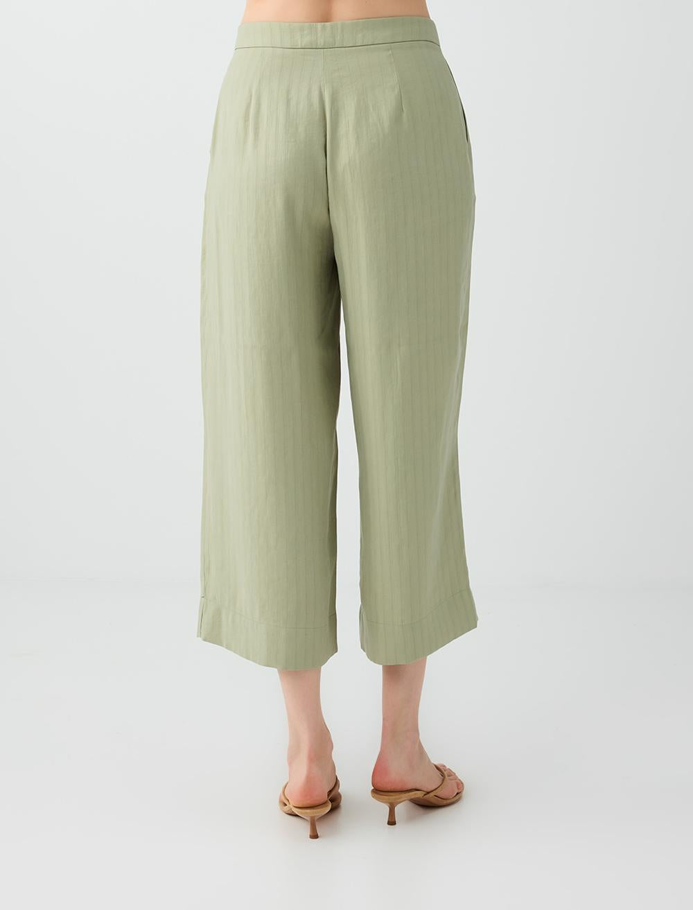 Loose Fit Trousers - Khaki - 6SW182234312