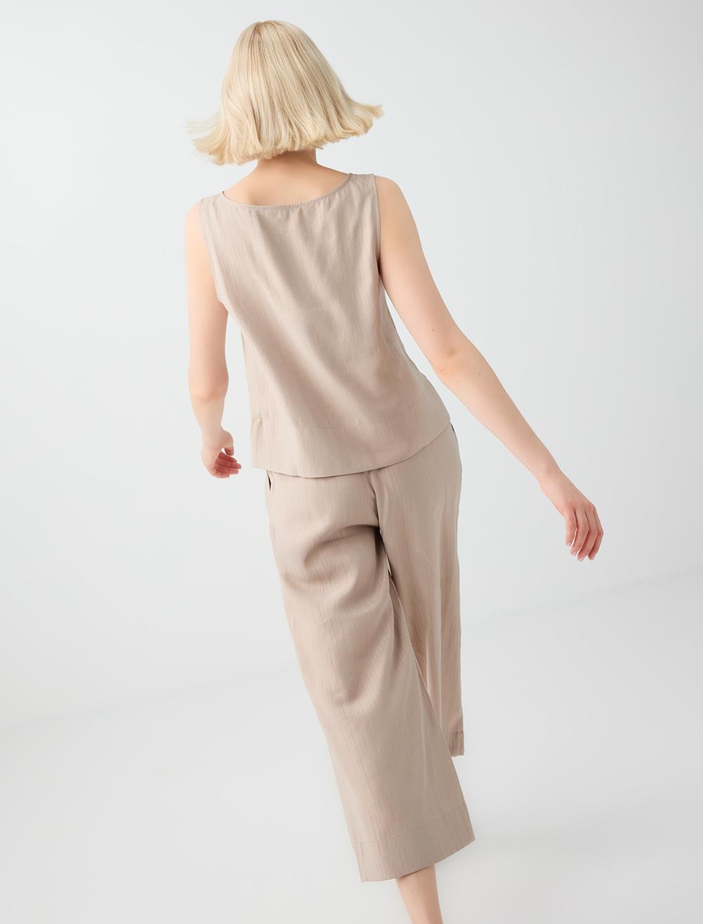 Loose Fit Trousers - Beige - 6SW182234927