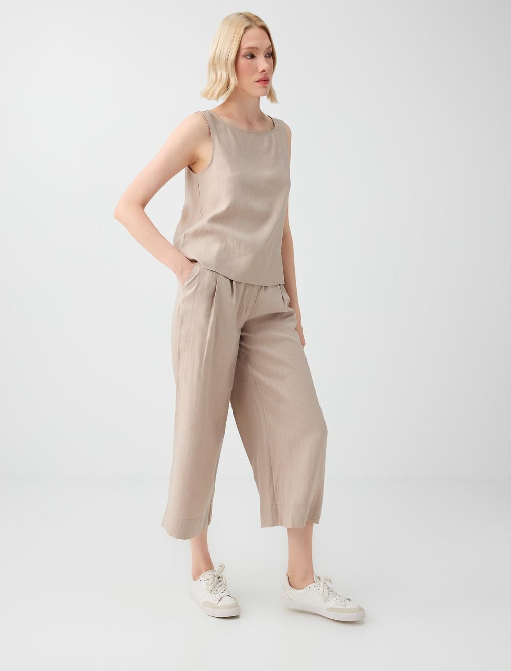 Loose Fit Trousers - Beige - 6SW182234927