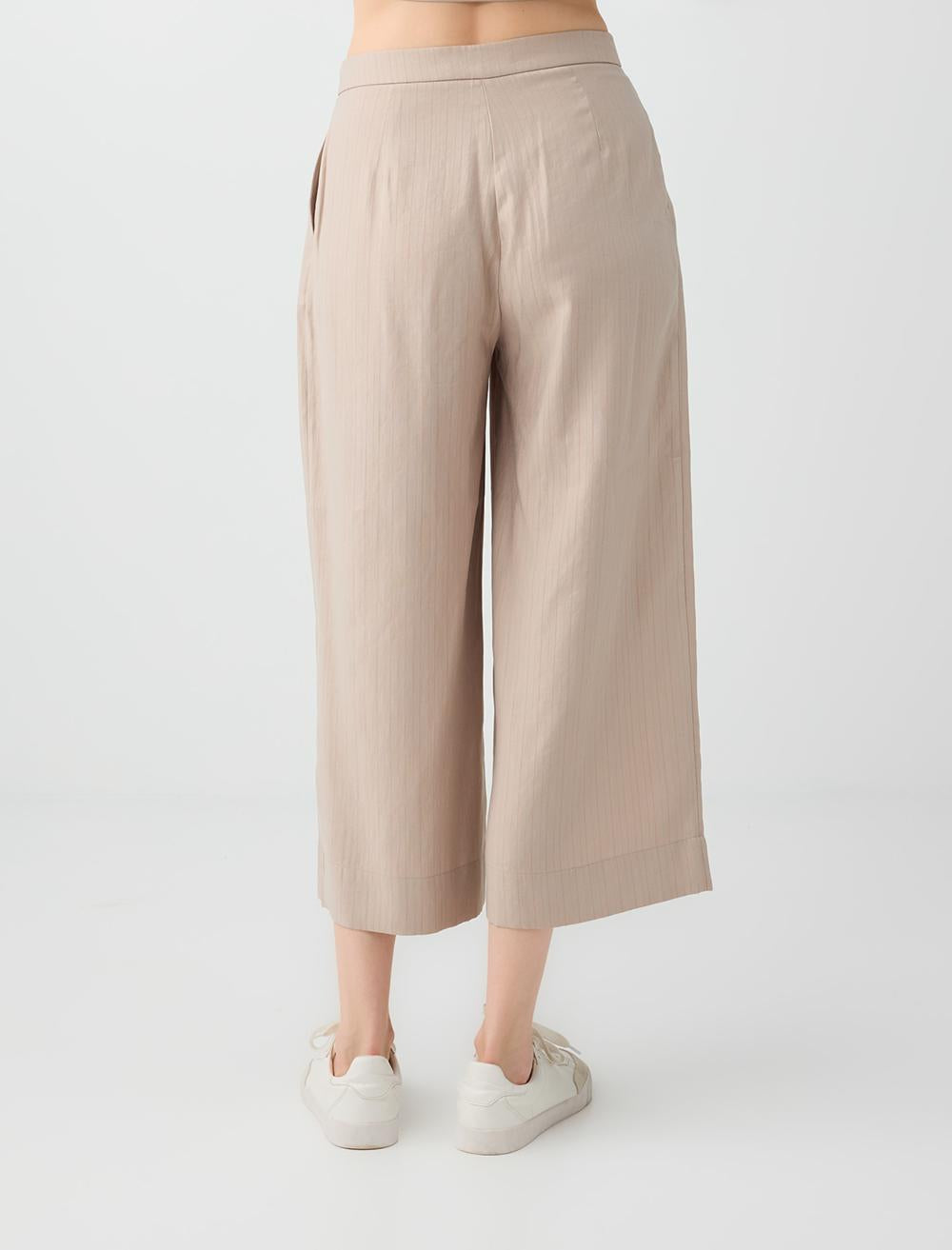 Loose Fit Trousers - Beige - 6SW182234927