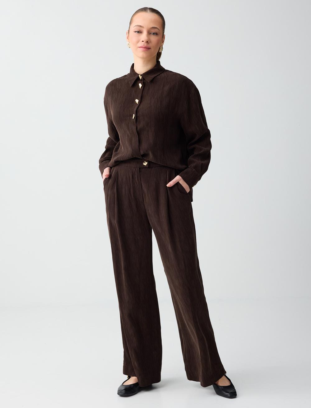 Relaxed Fit Pants - Aci Kahve