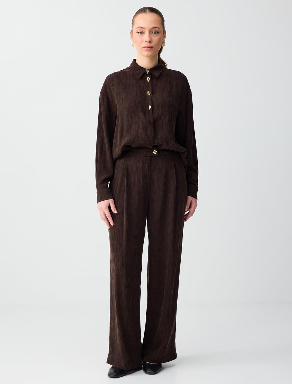 Relaxed Fit Pants - Aci Kahve