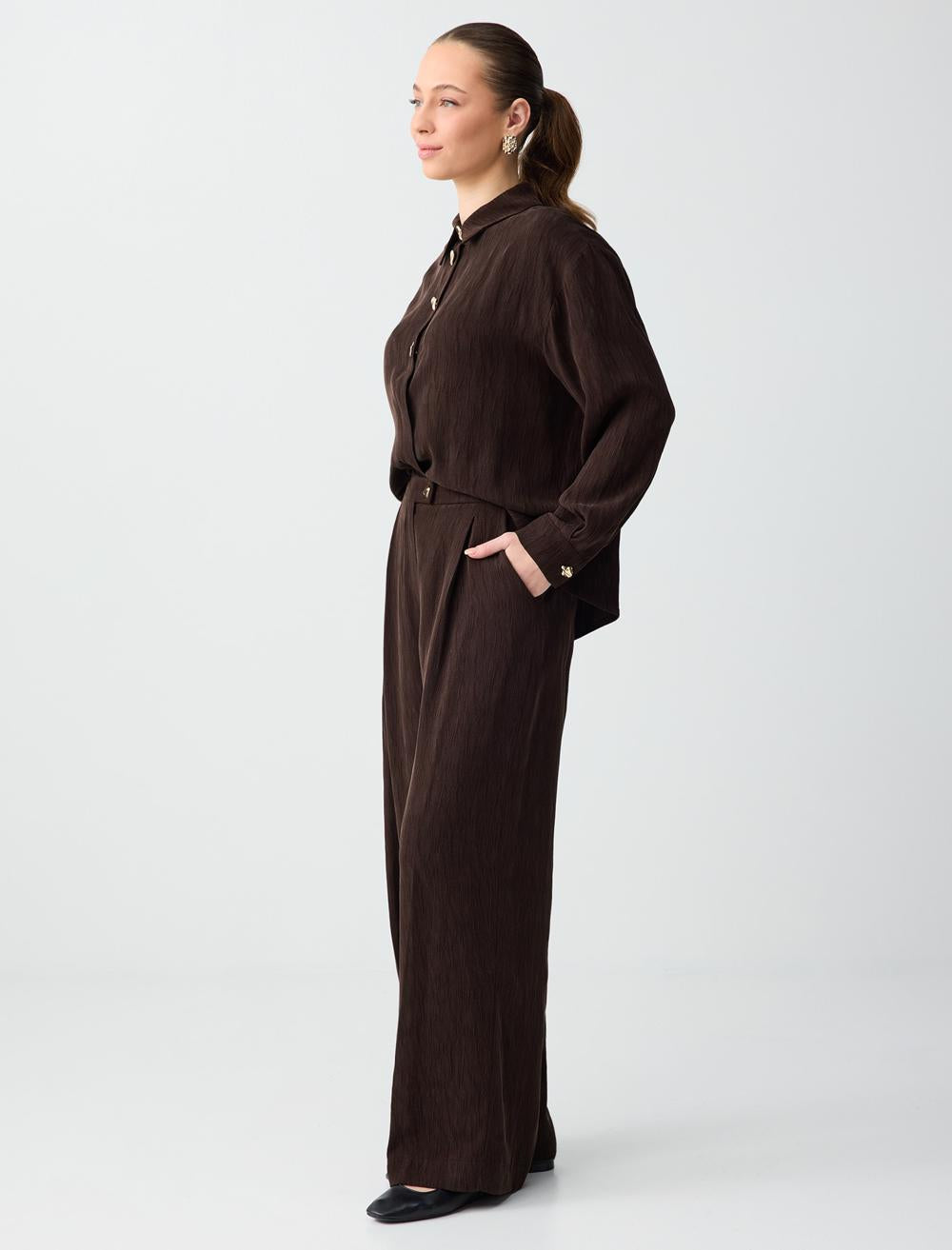 Relaxed Fit Pants - Aci Kahve
