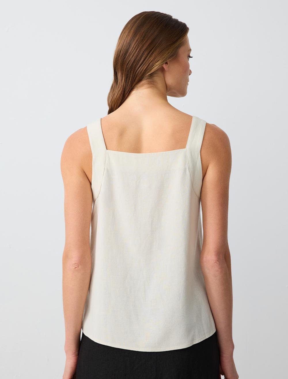 Square Neck Sleeveless-Sleeve Blouse - 5SW032849