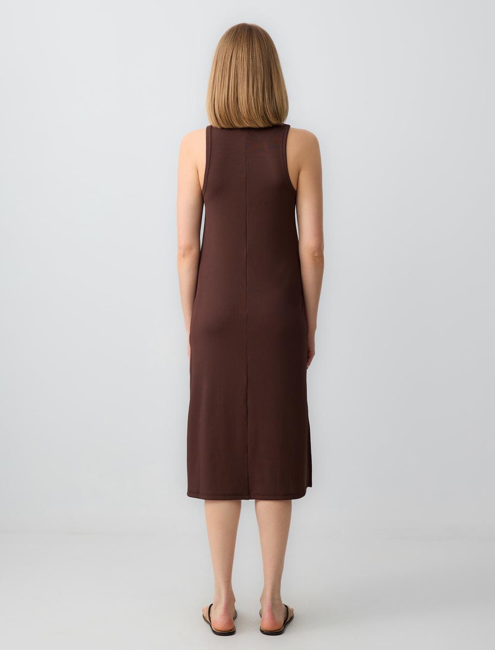 Loose Fit Crew Neck Sleeveless-Sleeve Dress - 5SW064243