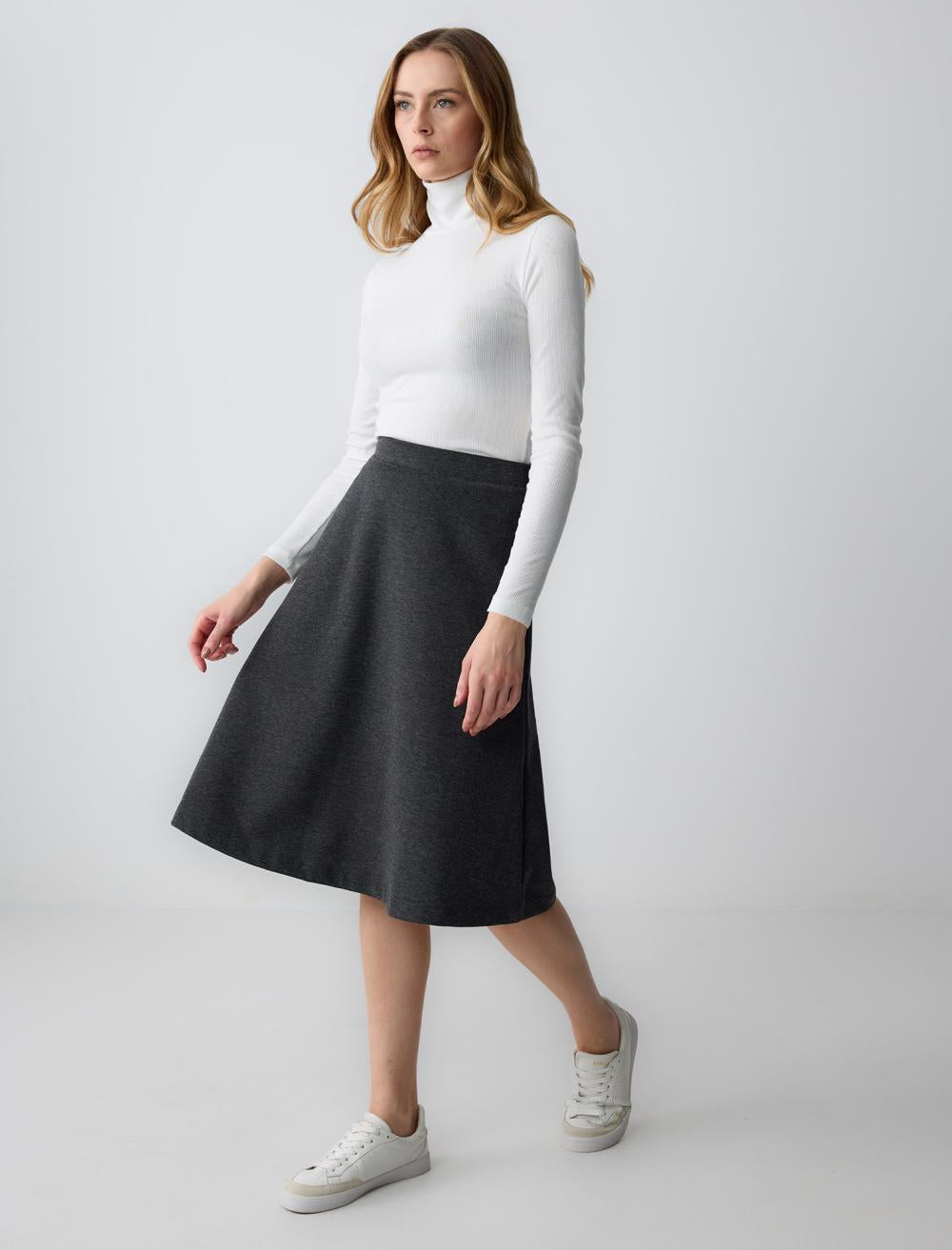 Loose Fit Skirt - Grey - 5SW072367972