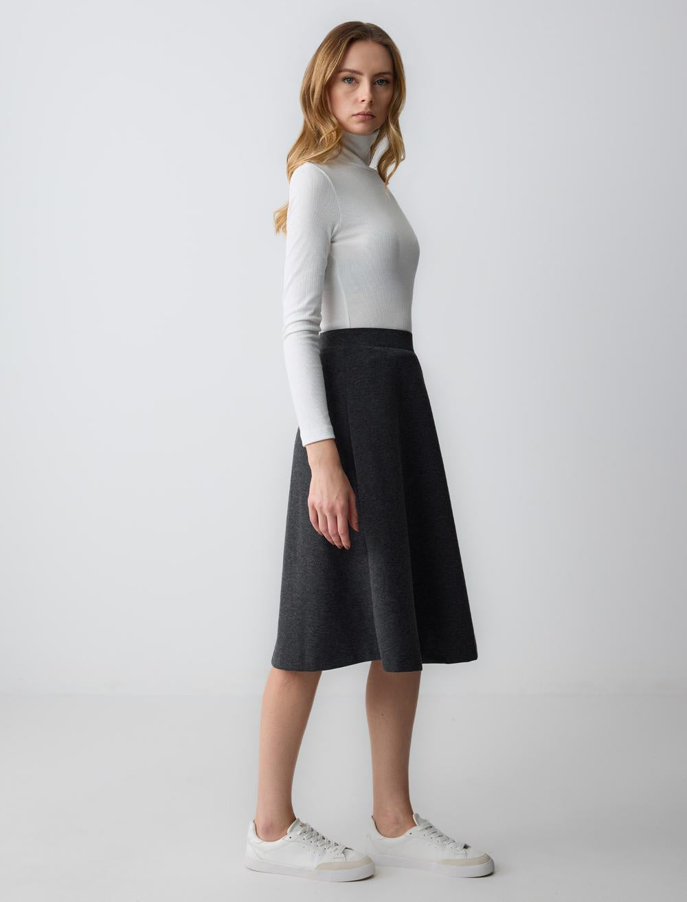 Loose Fit Skirt - Grey - 5SW072367972