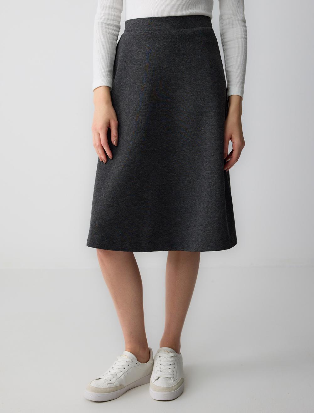Loose Fit Skirt - Grey - 5SW072367972