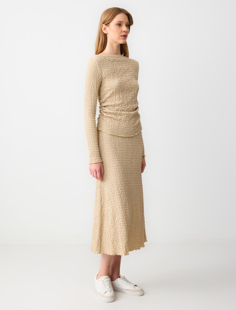 Loose Fit Skirt - Beige - 5SW072315909