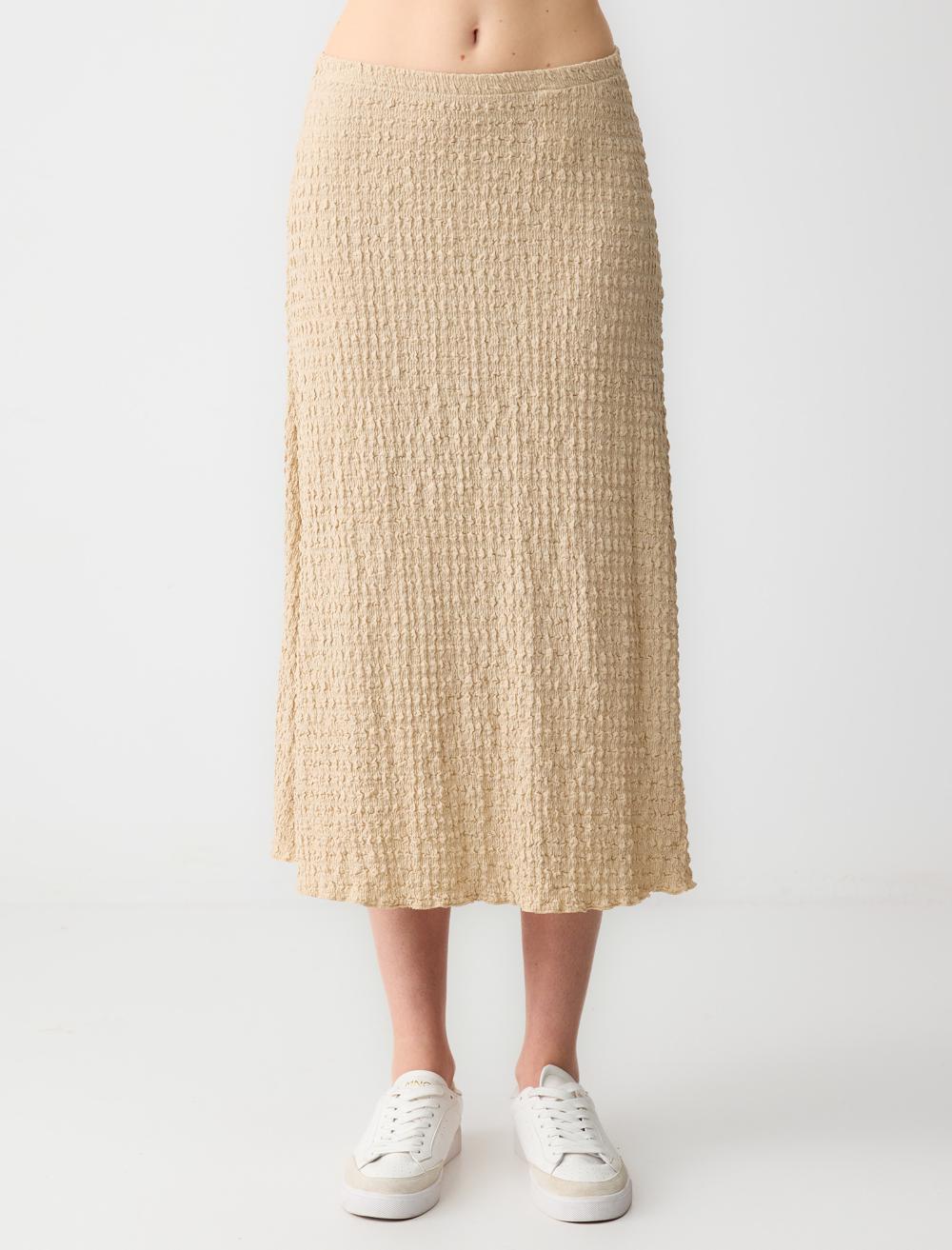 Loose Fit Skirt - Beige - 5SW072315909