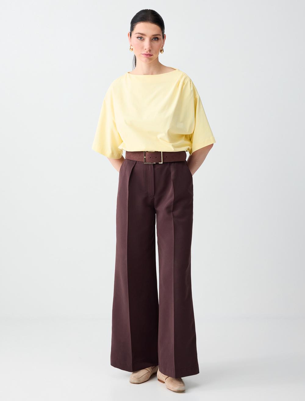 Relaxed Fit Pants - Aci Kahve