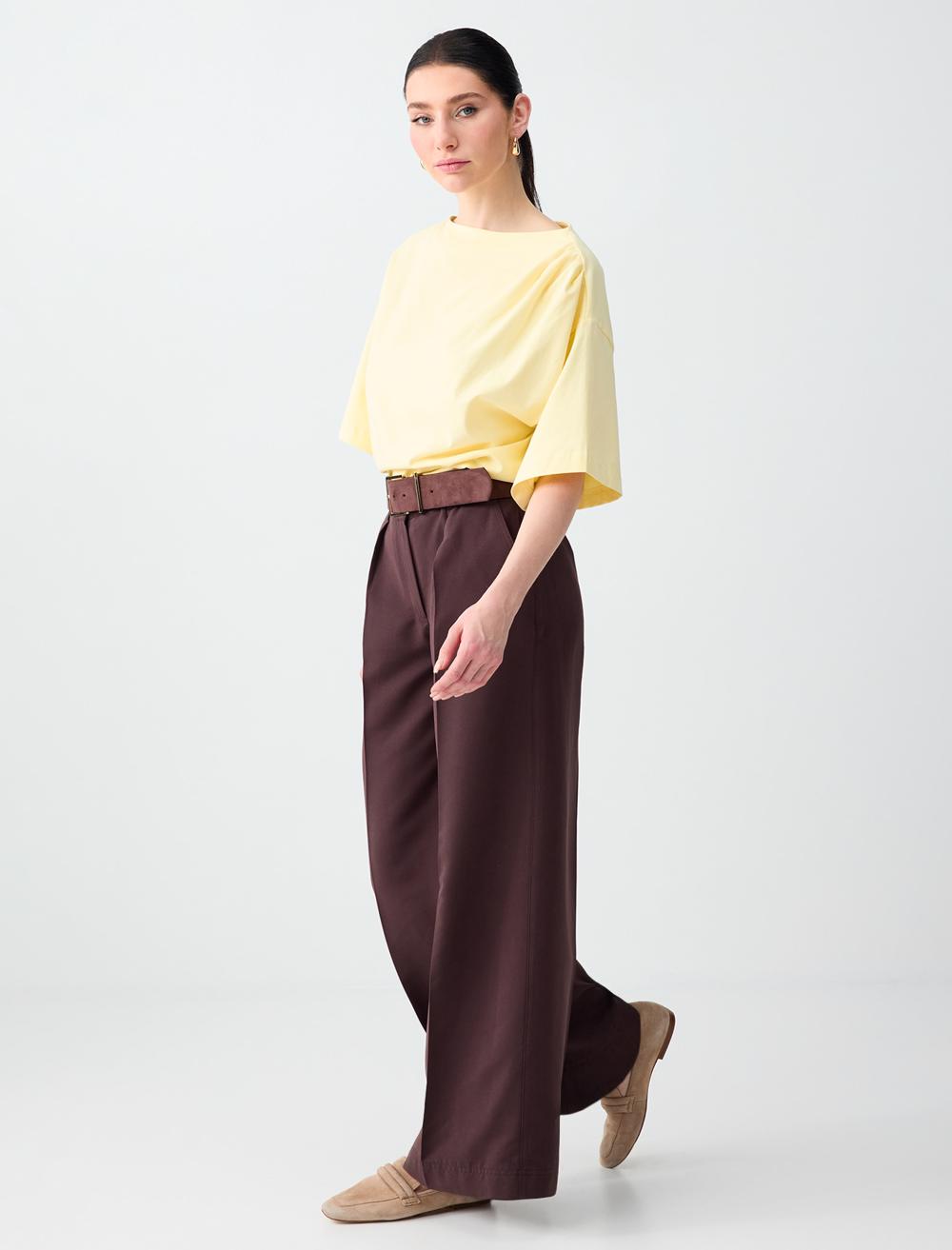 Relaxed Fit Pants - Aci Kahve