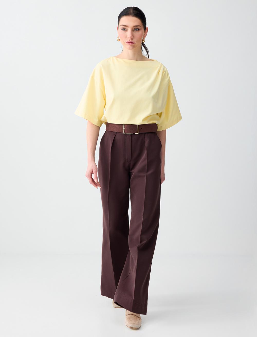 Relaxed Fit Pants - Aci Kahve