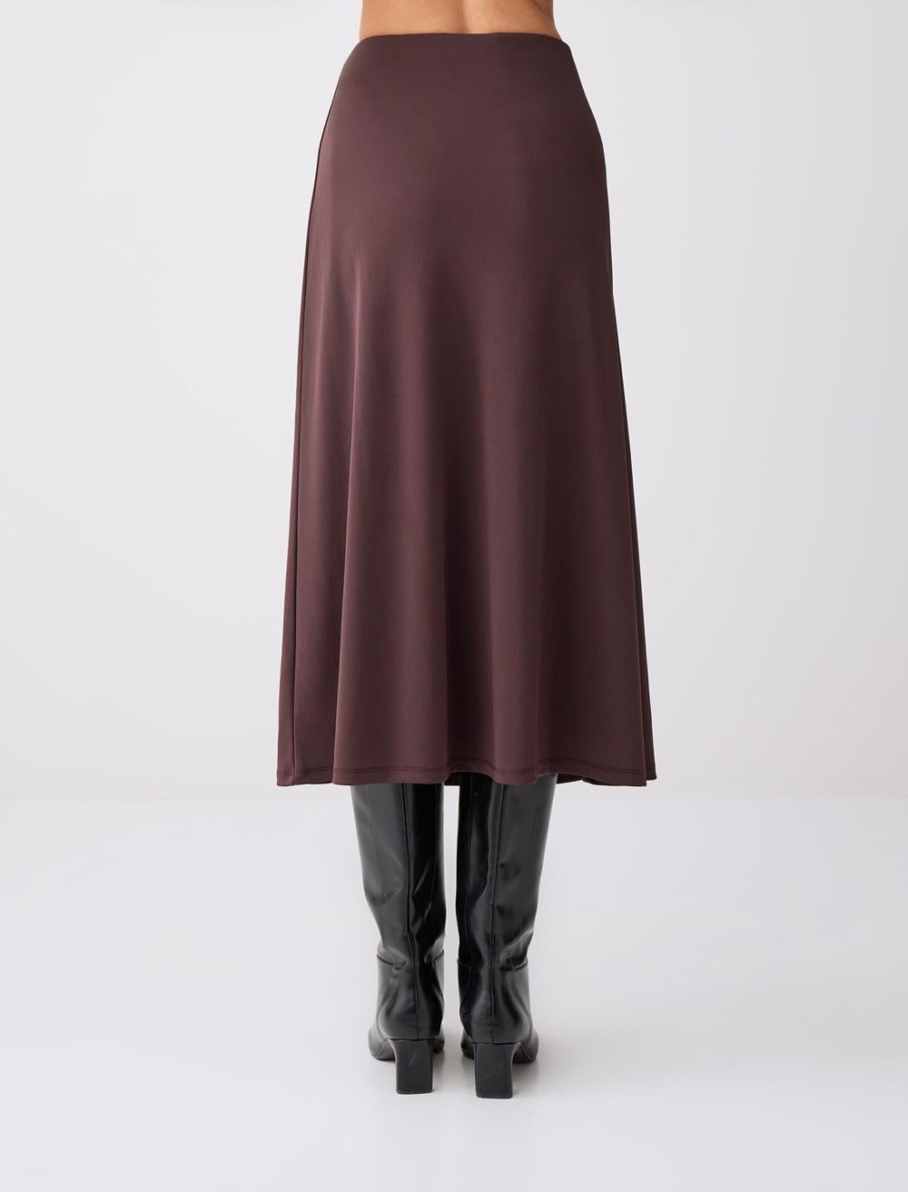 Loose Fit Skirt - Brown - 6SW075495803