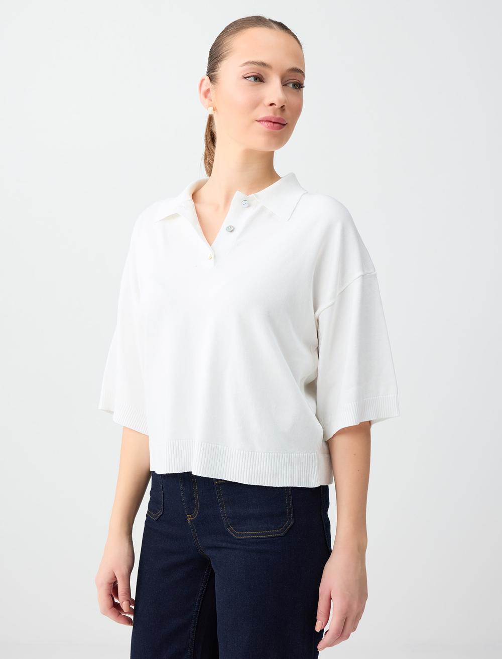 Ss Polo Relaxed Fit - White