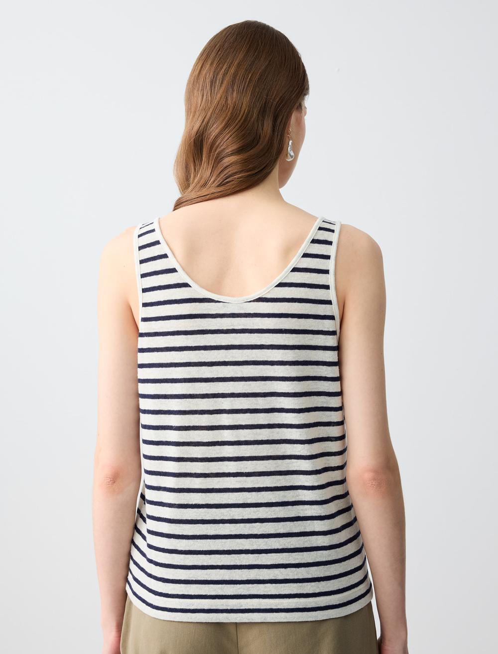 Loose Fit Scoop Neck Sleeveless-Sleeve Singlet - 5SW013245