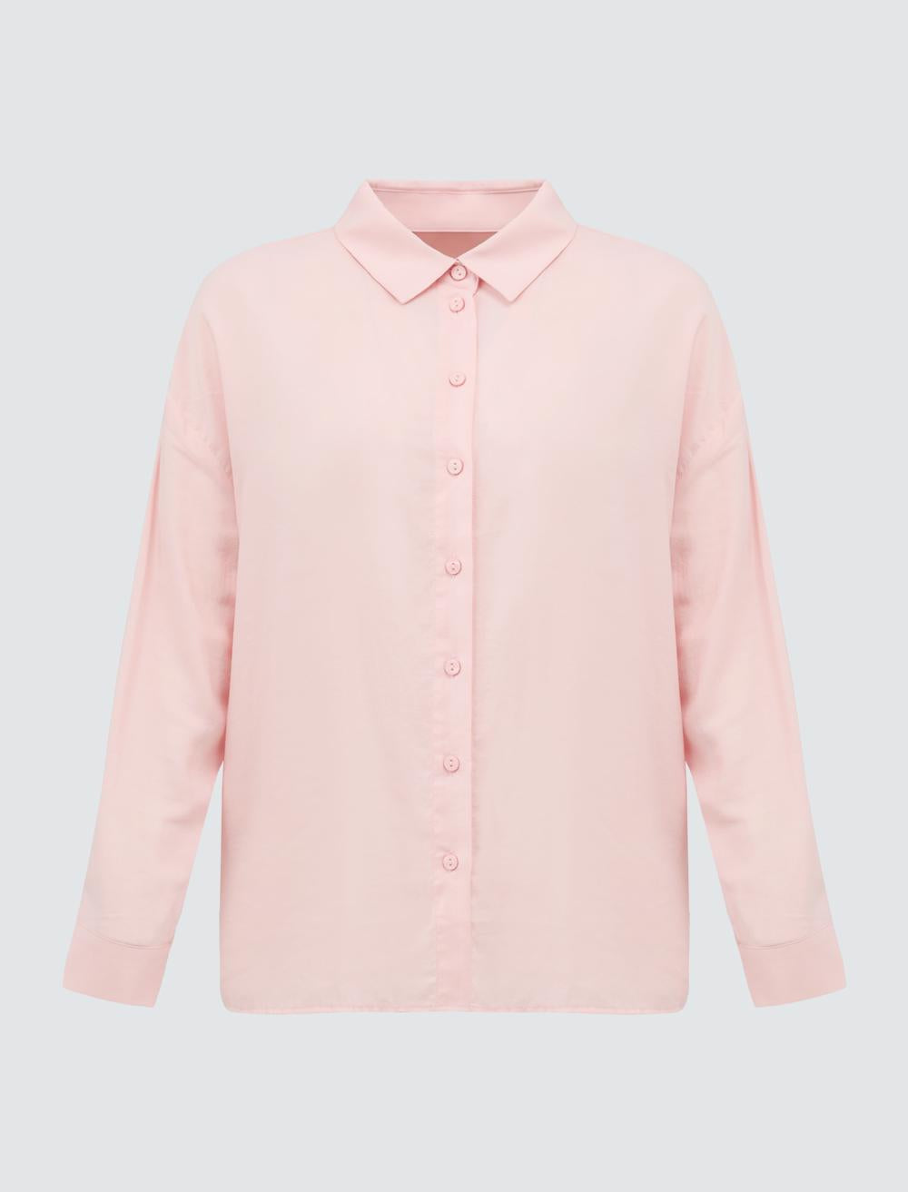 Loose Fit Shirt Collar Long-Sleeve Shirt - 5SW083603
