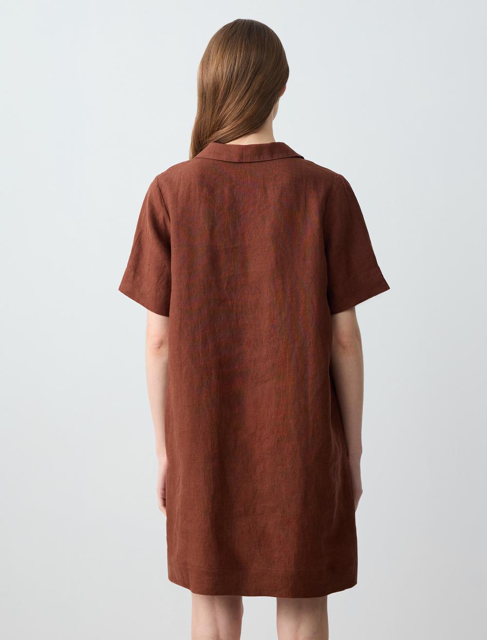 Loose Fit V-Neck Short-Sleeve Dress - 5SW062681