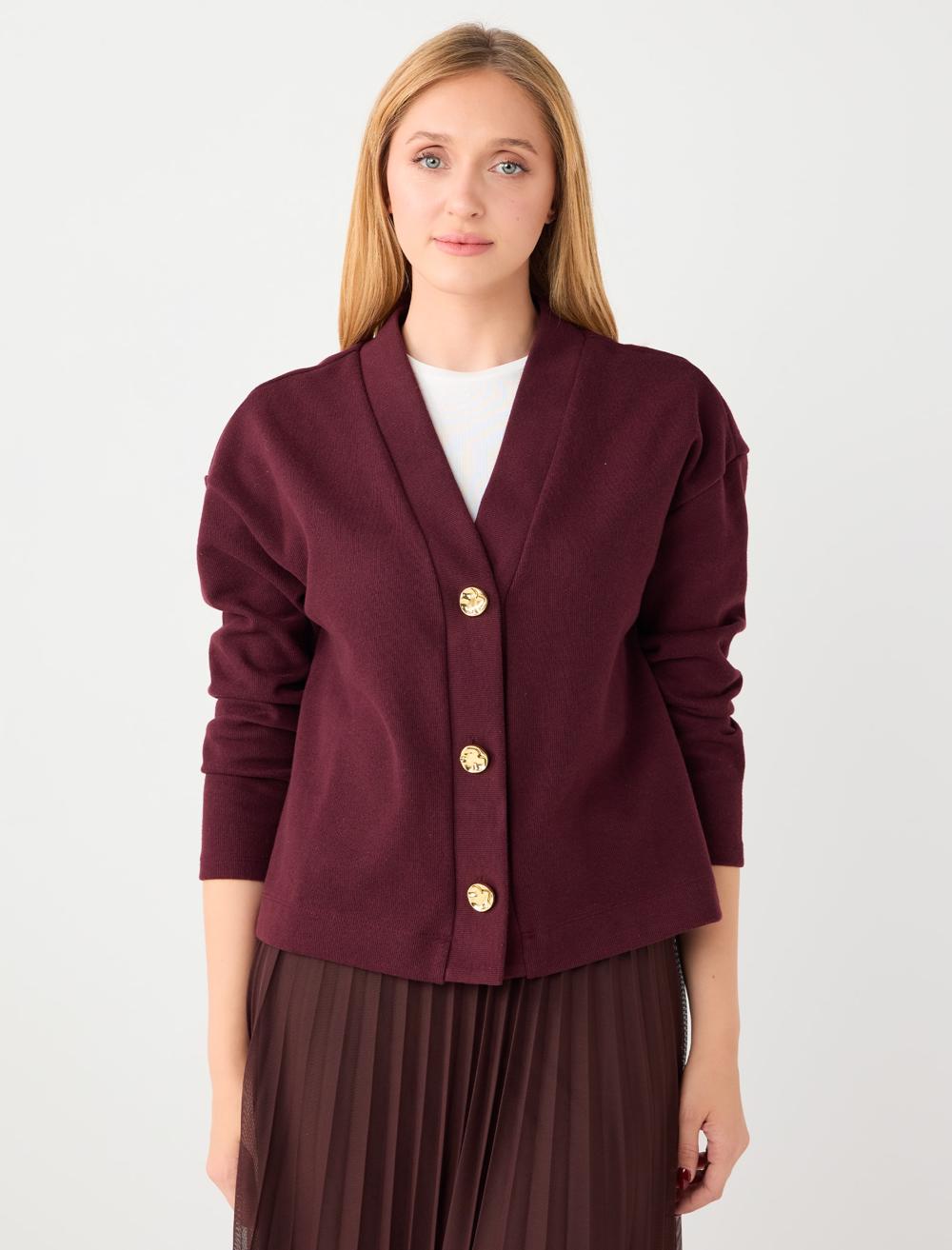 Loose Fit V-Neck Long-Sleeve Cardigan
