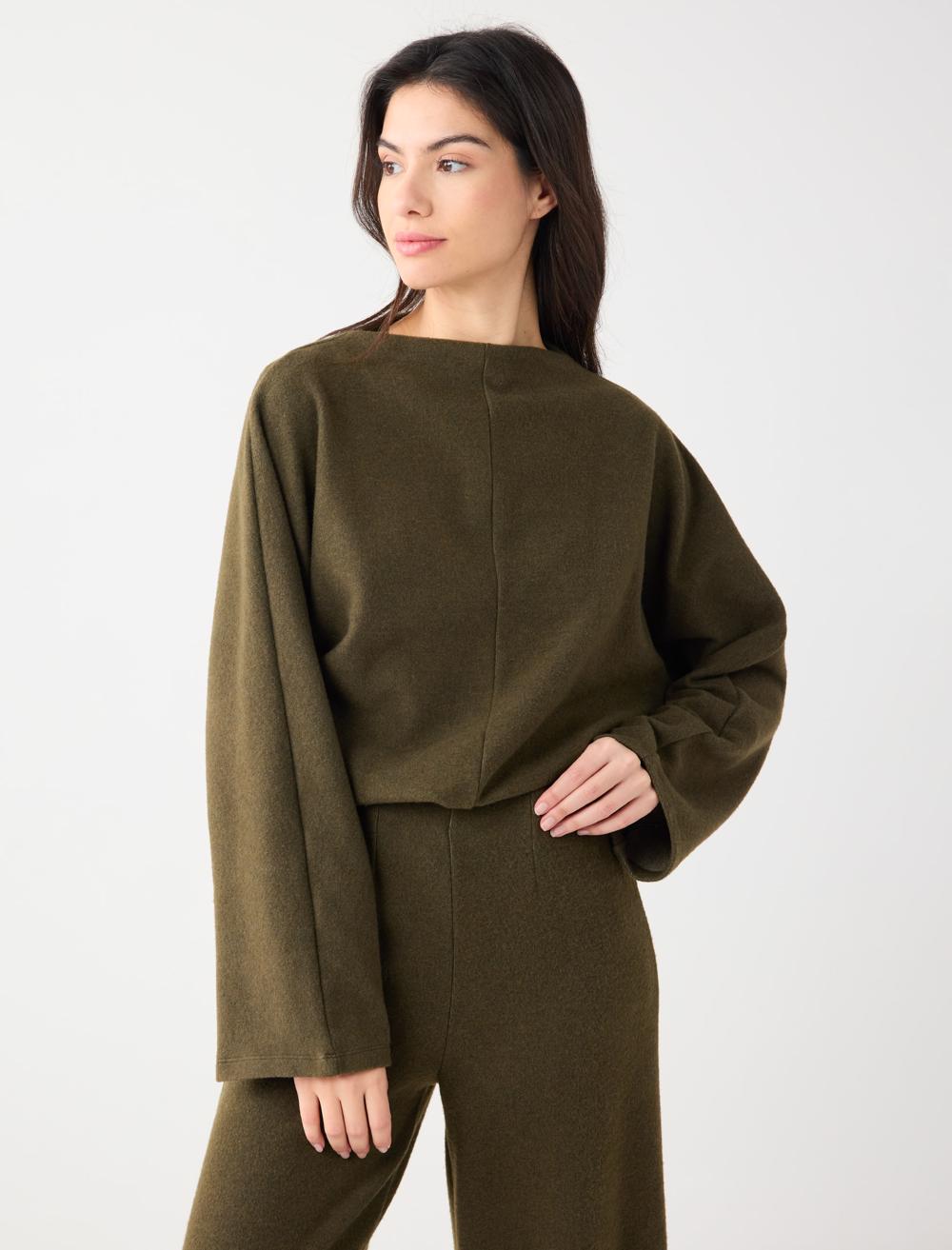 Loose Fit Off-The-Shoulder Sweatshirt - 5WW236154