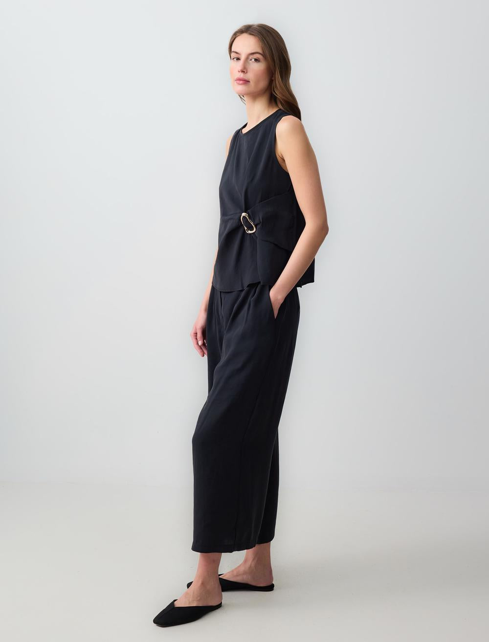 Loose Fit Trousers - Black - 5SW183848900
